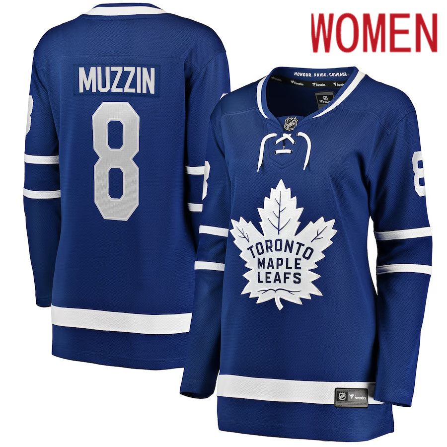 Women Toronto Maple Leafs 8 Jake Muzzin Fanatics Branded Blue Home Breakaway Player NHL Jersey